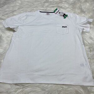 NEW FILA Women's Front Pocket Short Sleeve Tee T-Shirt Size XL